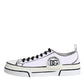 White Logo Canvas Low Top Men Sneakers Shoes