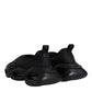 Black Slip On Wave Low Top Men Sneakers Shoes