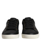 Black Leather Logo London Sneaker Shoes