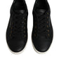 Black Leather Logo London Sneaker Shoes