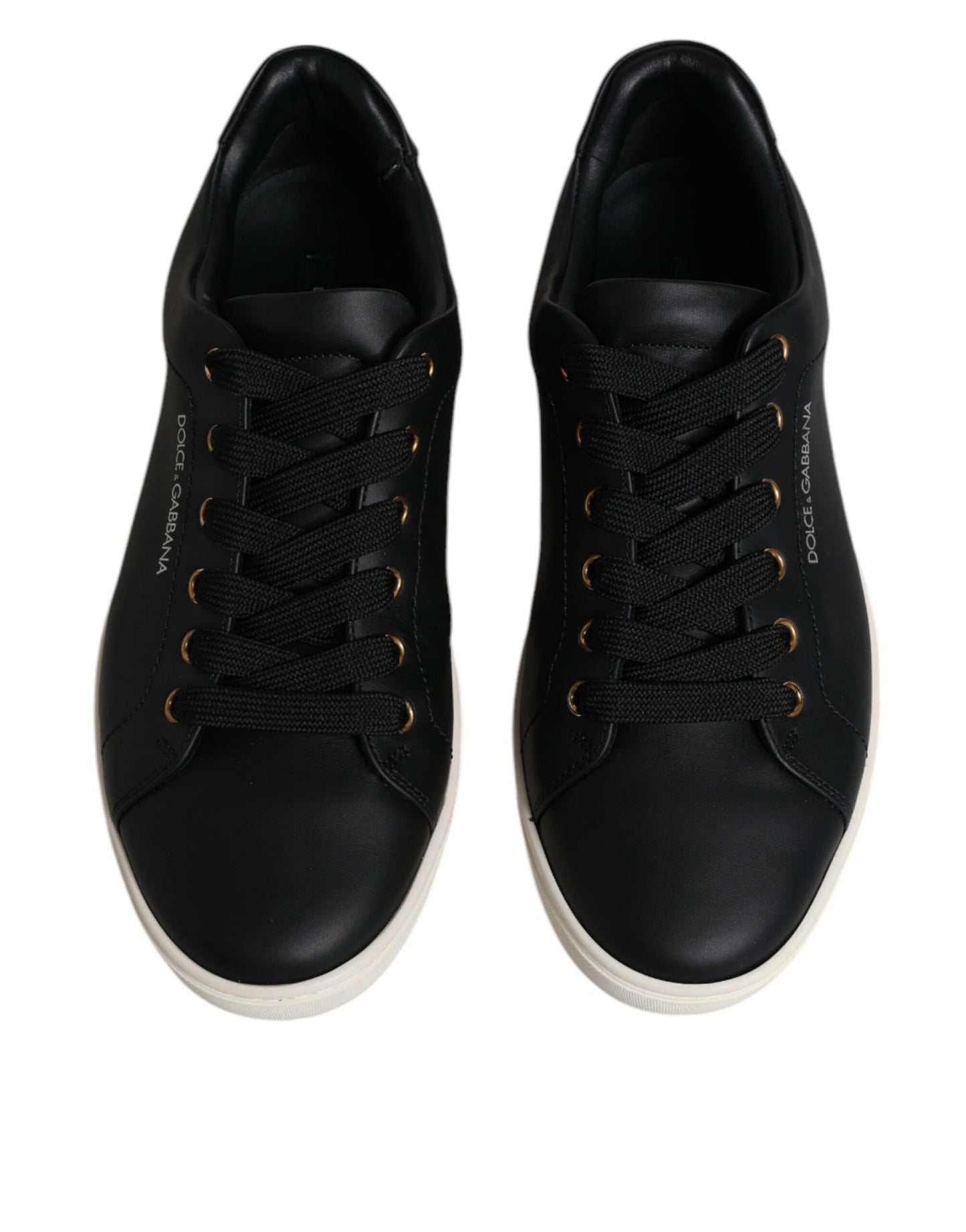 Black Leather Logo London Sneaker Shoes