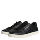 Black Leather Logo London Sneaker Shoes