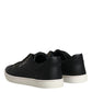 Black Leather Logo London Sneaker Shoes