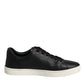 Black Leather Logo London Sneaker Shoes