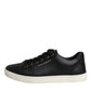 Black Leather Logo London Sneaker Shoes