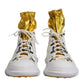 White Nylon Galileo High Top Sneakers Shoes