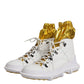 White Nylon Galileo High Top Sneakers Shoes