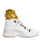 White Nylon Galileo High Top Sneakers Shoes