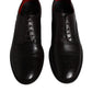 Black Calfskin Leather Derby Men Dress Shoes