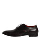 Black Calfskin Leather Derby Men Dress Shoes