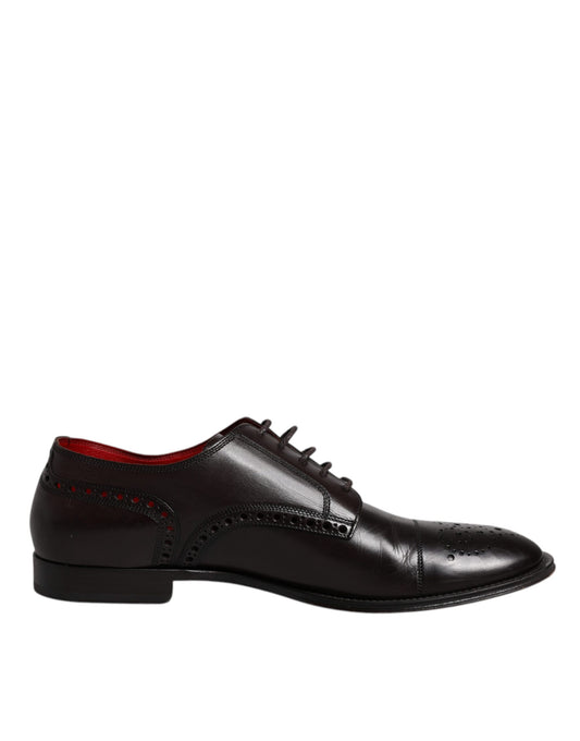 Black Calfskin Leather Derby Men Dress Shoes