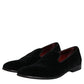 Black Velvet Loafers Formal Men Dress Shoes