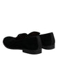 Black Velvet Loafers Formal Men Dress Shoes