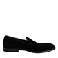 Black Velvet Loafers Formal Men Dress Shoes