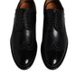 Black Leather Derby Wingtip Formal Shoes