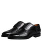 Black Leather Derby Wingtip Formal Shoes