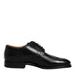 Black Leather Derby Wingtip Formal Shoes