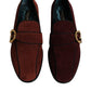 Bordeaux Suede Loafers Formal Men Dress Shoes