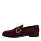 Bordeaux Suede Loafers Formal Men Dress Shoes