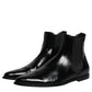 Black Leather Chelsea Men Ankle Boots Shoes