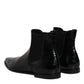 Black Leather Chelsea Men Ankle Boots Shoes