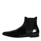 Black Leather Chelsea Men Ankle Boots Shoes