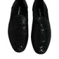 Black Woven Leather Slip On Loafers Shoes