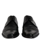 Black Leather Derby Men Formal Dress Shoes