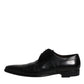 Black Leather Derby Men Formal Dress Shoes