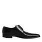 Black Leather Derby Men Formal Dress Shoes