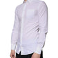 White Cotton Long Sleeve GOLD Dress Men Shirt