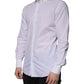 White Cotton Long Sleeve GOLD Dress Shirt