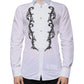 White Slim Fit Baroque GOLD Men Dress Shirt