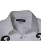 White Slim Fit Baroque GOLD Men Dress Shirt