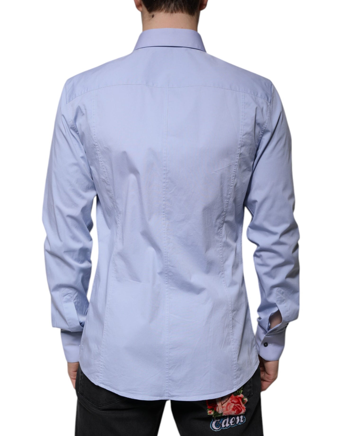 Light Blue Cotton Slim SICILIA Dress Shirt