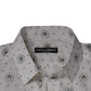 White Printed Cotton Slim Fit Men Dress Shirt