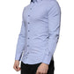 Light Blue Cotton Slim Fit SICILIA Dress Shirt