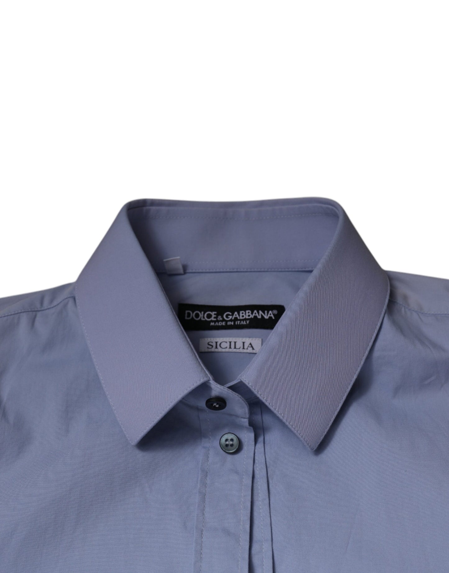 Light Blue Cotton Slim Fit SICILIA Dress Shirt