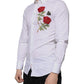 White Floral Embroidery GOLD Men Dress Shirt