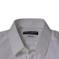 White Floral Embroidery GOLD Men Dress Shirt