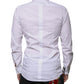 White Cotton Slim Fit Men GOLD Dress Shirt