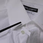 White Cotton Slim Fit Men GOLD Dress Shirt