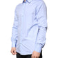 Light Blue Cotton Slim Fit GOLD Men Dress Shirt