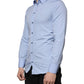 Light Blue Cotton Slim Fit GOLD Dress Shirt