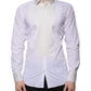 White Cotton Silk Slim Fit GOLD Dress Shirt