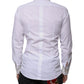 White Cotton Silk Slim Fit GOLD Dress Shirt