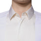 White Cotton Silk Slim Fit GOLD Dress Shirt