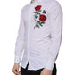 White Floral Embroidery GOLD Men Dress Shirt