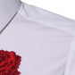 White Floral Embroidery GOLD Men Dress Shirt