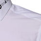 White Cotton Logo Formal Men GOLD Dress Shirt